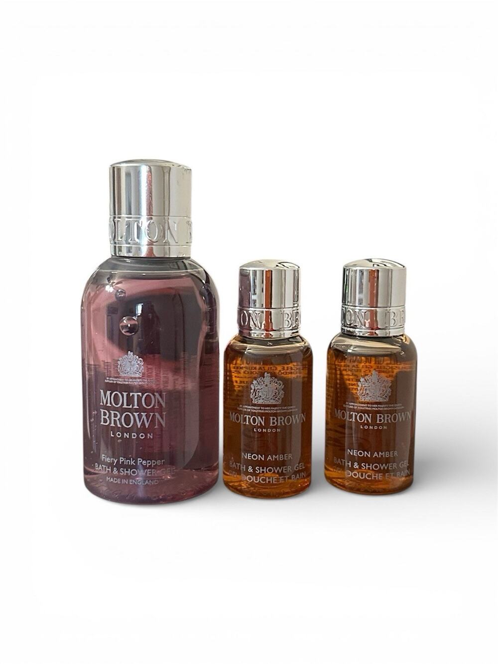 Molton Brown 3x Fiery Pink Pepper Neon Amber Shower Gel 3.3 1oz